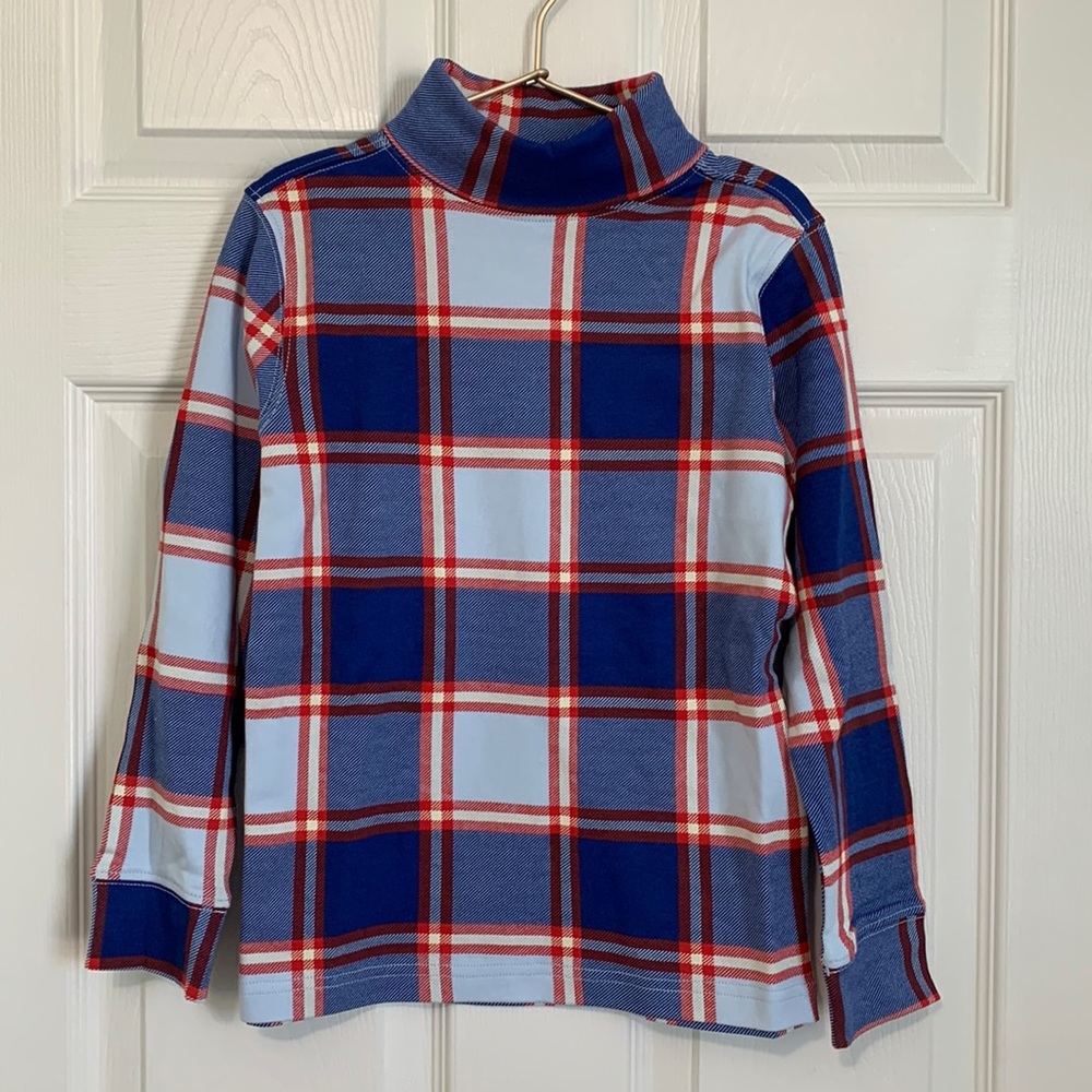 Hanna Andersson Plaid Turtleneck Long Sleeve Shirt
